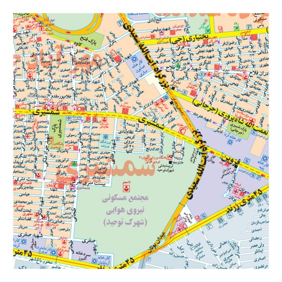 نقشه منطقه 9 تهران