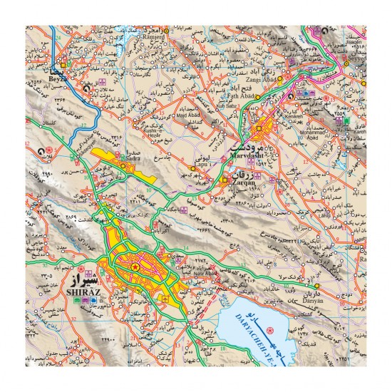 نقشه عمومی استان فارس-نقشه استان فارس -استان فارس