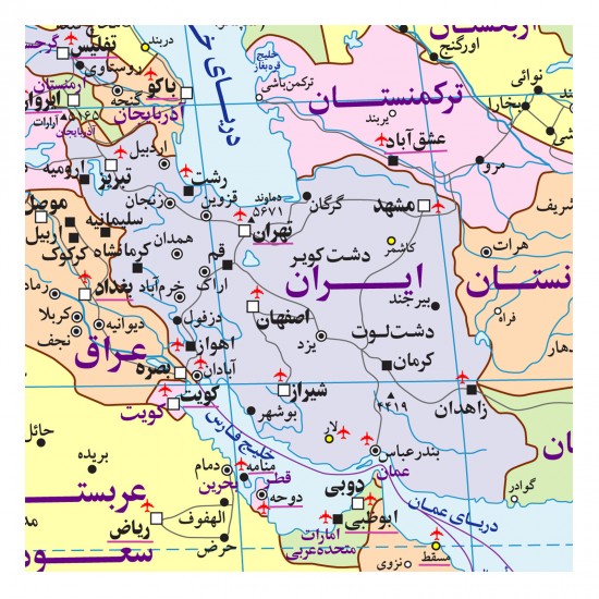 نقشه جهان فارسی متوسط