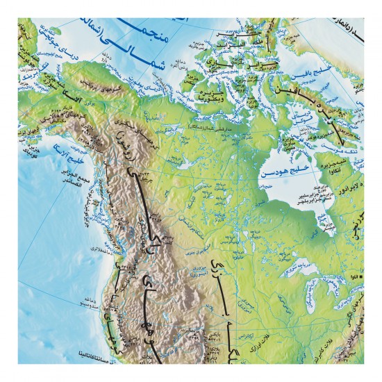 نقشه طبیعی قاره امریکای شمالی 