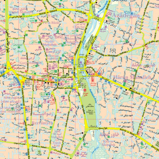 نقشه گردشگری شهر آمل