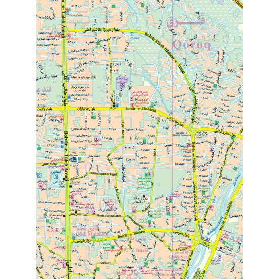 نقشه گردشگری شهر آمل